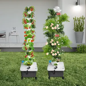 Hydroponic Tower, 14-Layer Hydroponics Growing System Kit with 70 Slots, Vertical Garden System with 20L Water Tank and Pump for Indoor Outdoor Home, Balcony & Patio