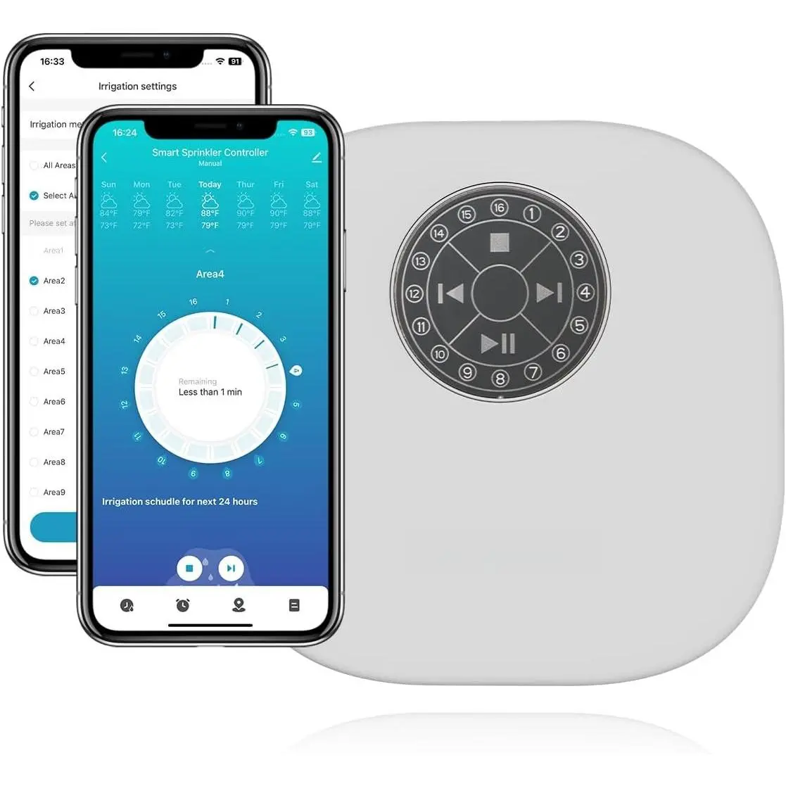 Sprinkler Controller Pro, 12-Zone/Station Irrigation System,  2.4G/5GHz WiFi Water Timer for Outdoor Garden/Yard/Lawns(with Water Pump and Rain Sensor Connection Interface)