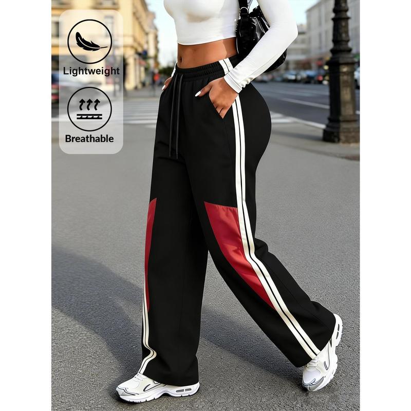 Men's Athleisure Fitness Bottoms - Polypro-Nylon Ultra-Light, Breathable, Sweat-Wicking, Quick-Dry Splice Block Sports Pants for Casual & Daily Wear