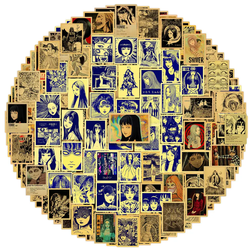 110 Pieces Classic Horror Comic Style Illustration Stickers Trendy Art Daily Decorative Decals Sticker Collage Pack