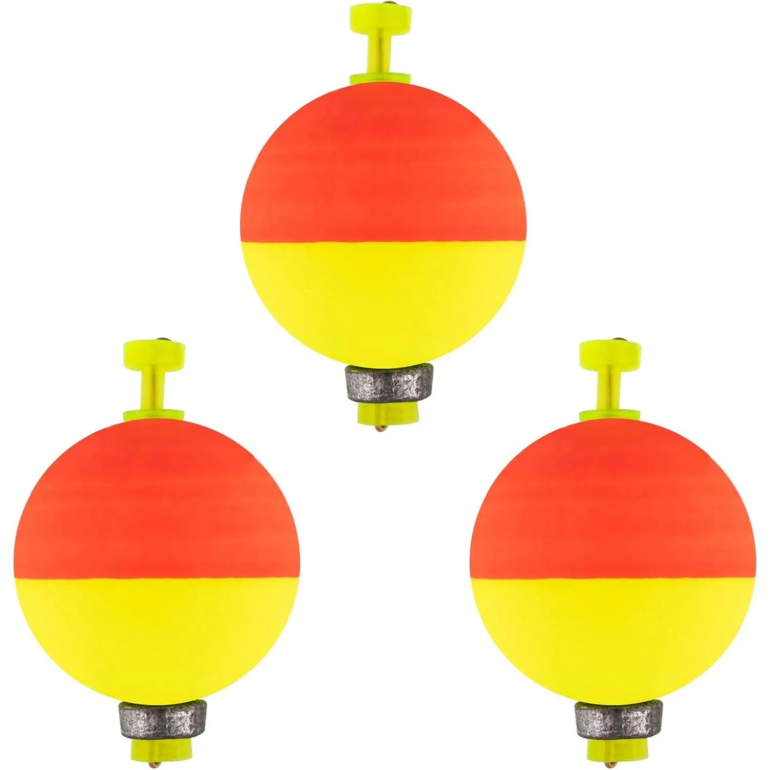 EVA Synthetic Fishing Bobbers 10 Pack, Multi-Size Weighted Push-Button Spring Floats for Depth Control and Bite Detection in Freshwater Fishing