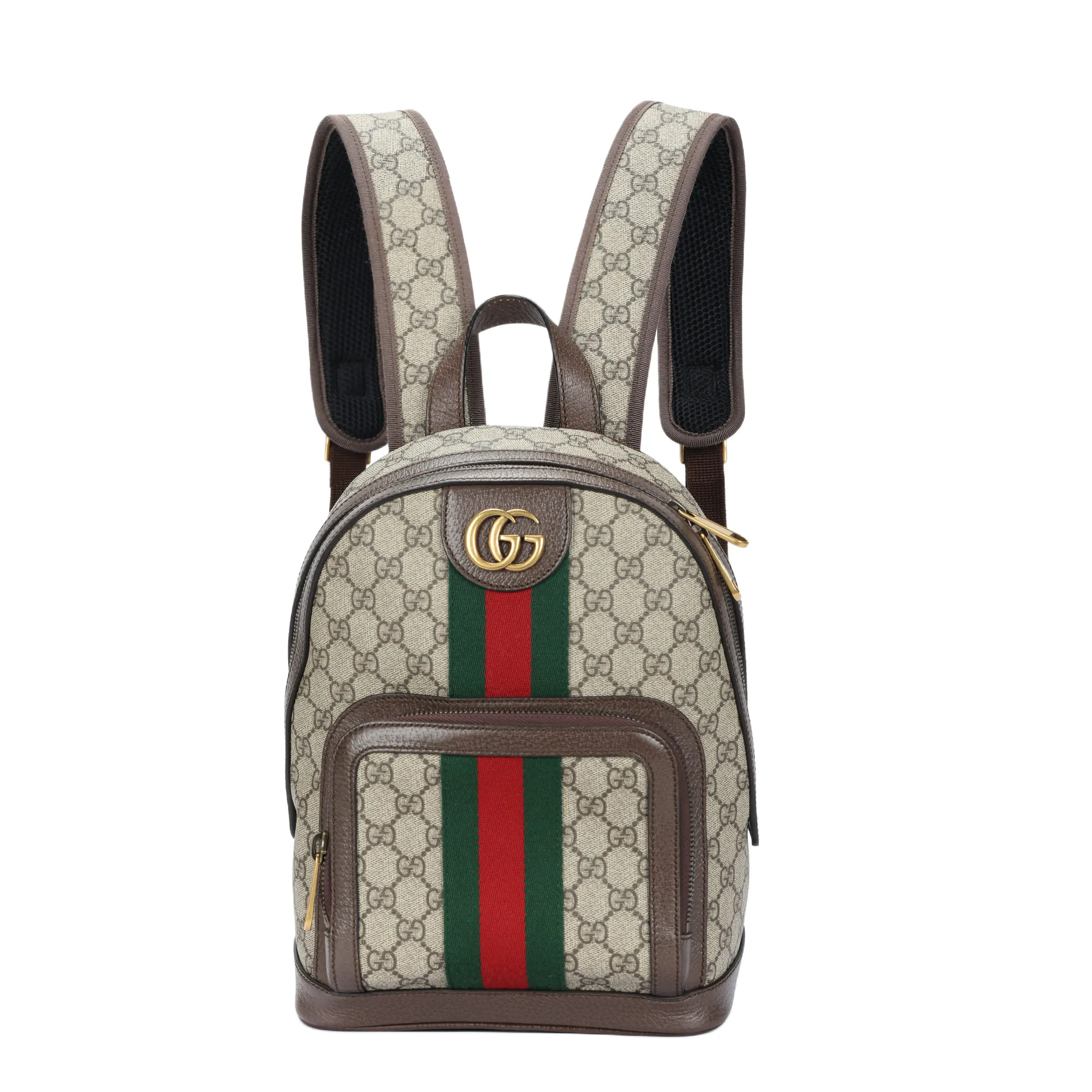 Gucci Ophidia Distressed Canvas and Leather Backpack for Men and Women in Ebony and Brown