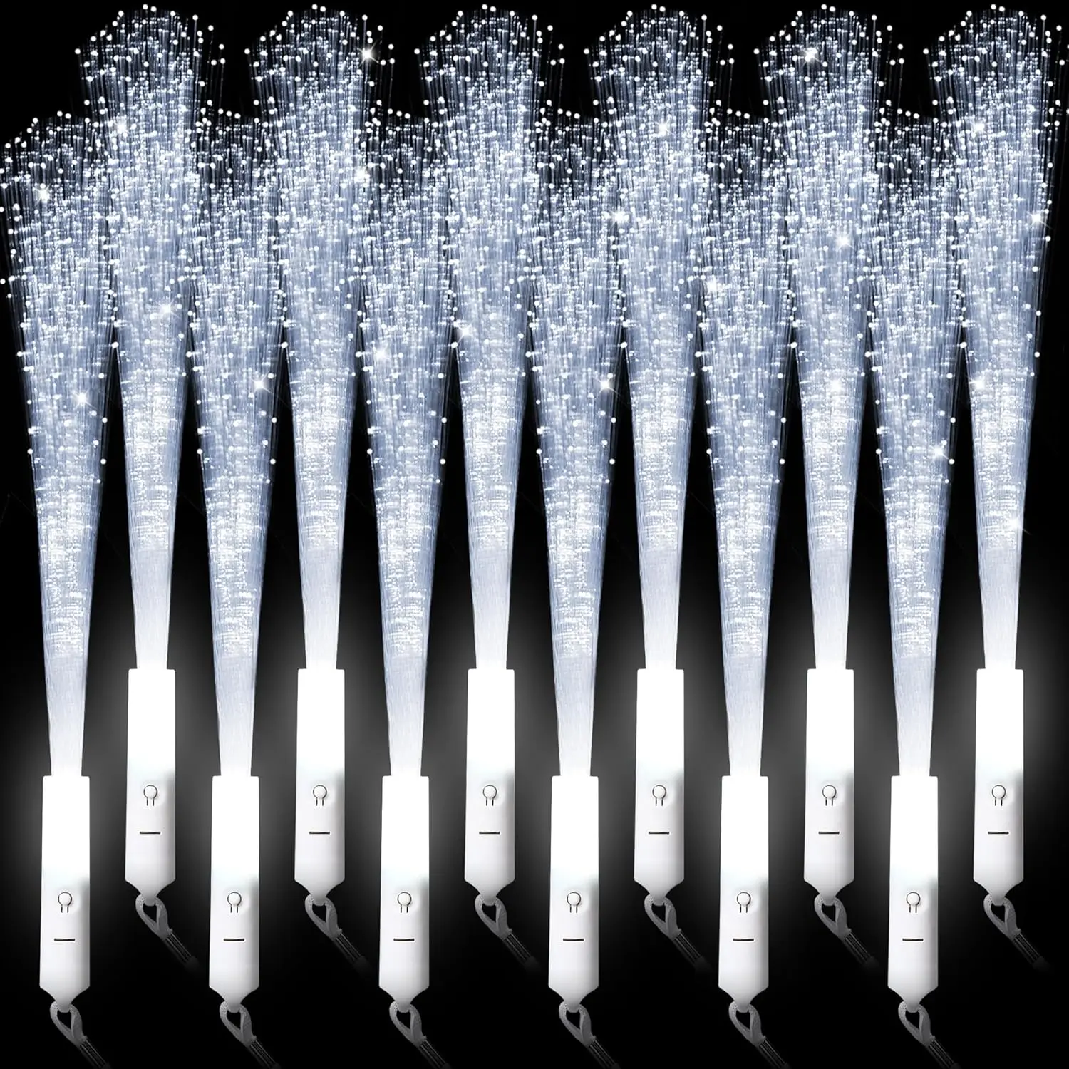 64 Pcs Fiber Optic Wands White Glow Sticks LED Wedding Wand Light up Party Favor Sticks Flashing Wands with 3 Light Modes for neon Party Wedding Baby Shower Birthday Party Suppliesfidget toys