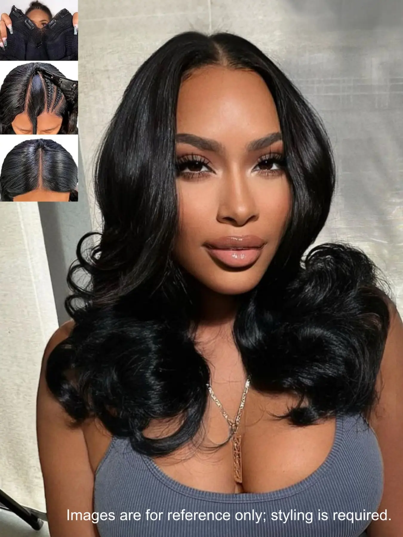 Glueless Layered Wavy U Part Wig, Medium Length, Heat Resistant Synthetic Fiber, Natural Look for Women, Glueless Wigs, No Glue Wig, Hair Wigs