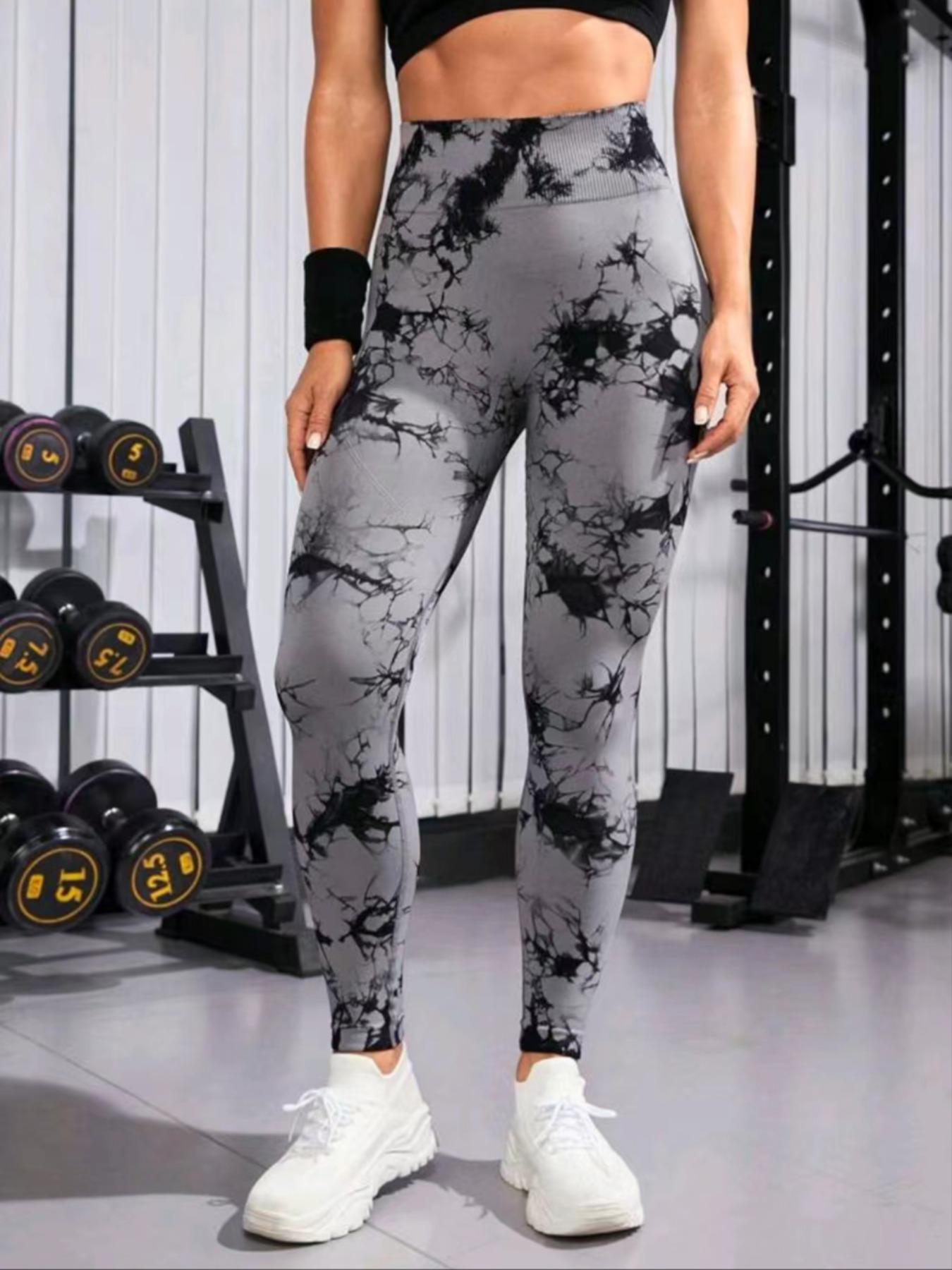 Women's High-Waisted Seamless Yoga Pants, Tie-Dye Sports Leggings, Elastic Hip-Lifting Gym Wear, Comfortable Fashion for All Seasons