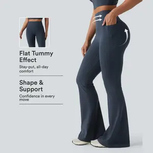 Halara UltraSculpt™ High Waisted Scrunch Butt Lifting Tummy Control Shaping Yoga Flare Leggings with Pockets