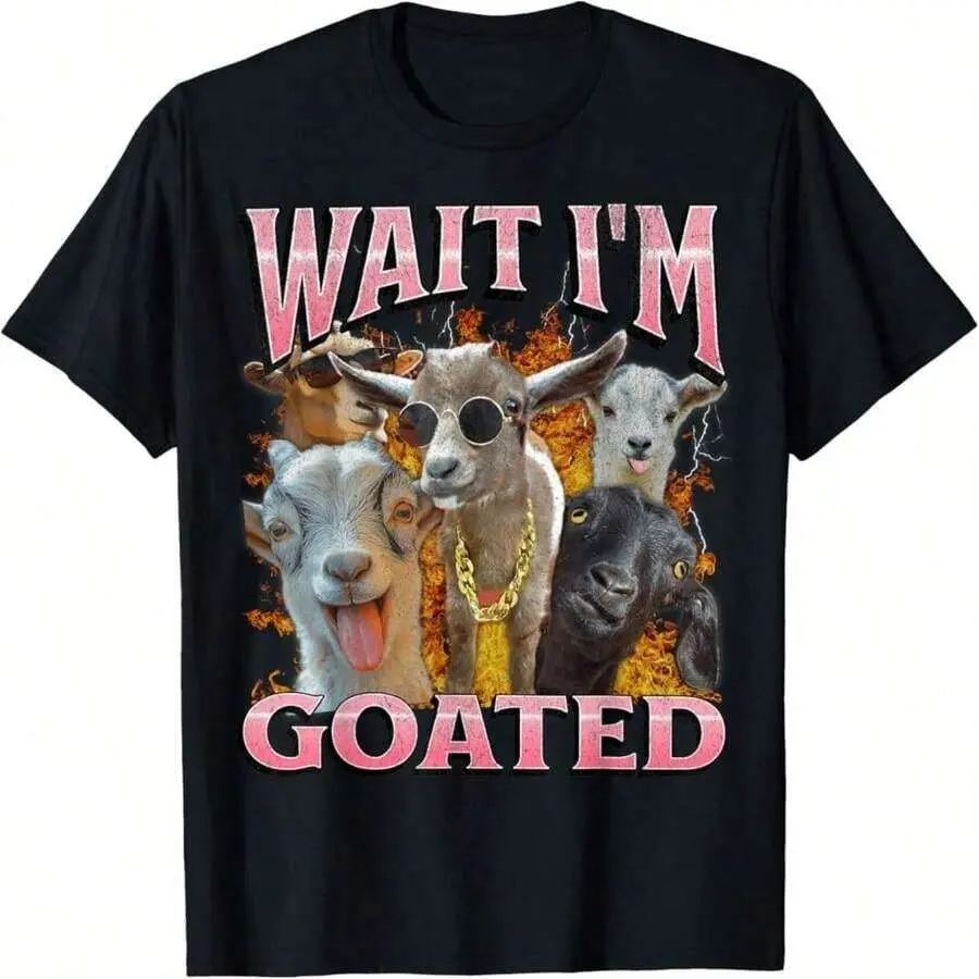 Wait I'm Goated Funny Offens Goat Adult Humor Bootleg Y2K T-Shirt Wait I'm Goated Funny Offens Goat Adult Humor Bootleg Y2K T-Shirt