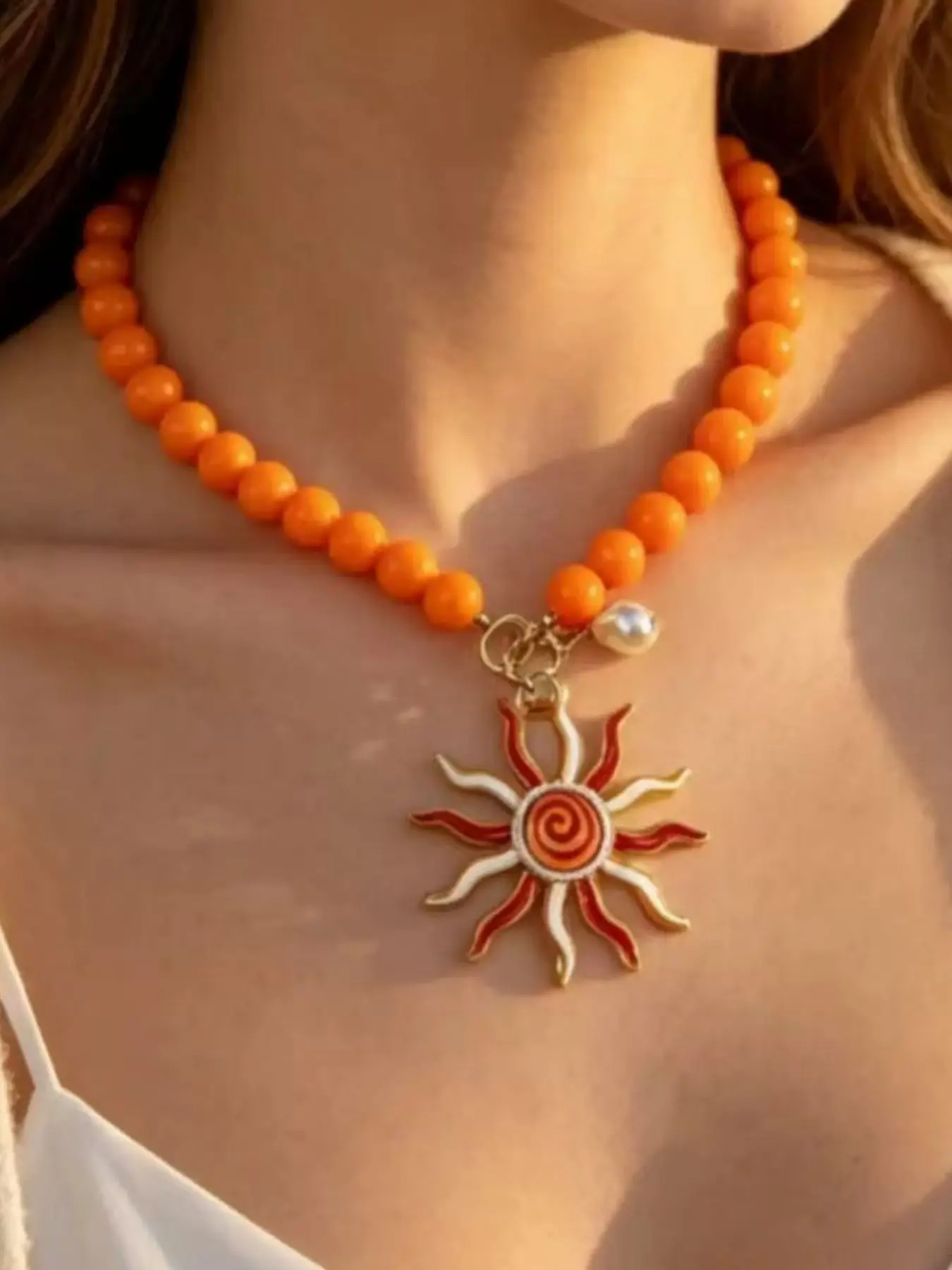 Sunflower Pendant Necklace, Beaded Vintage Handmade Braided Collar Chain, Boho Style Jewelry for Women, Perfect Gift for Festivals