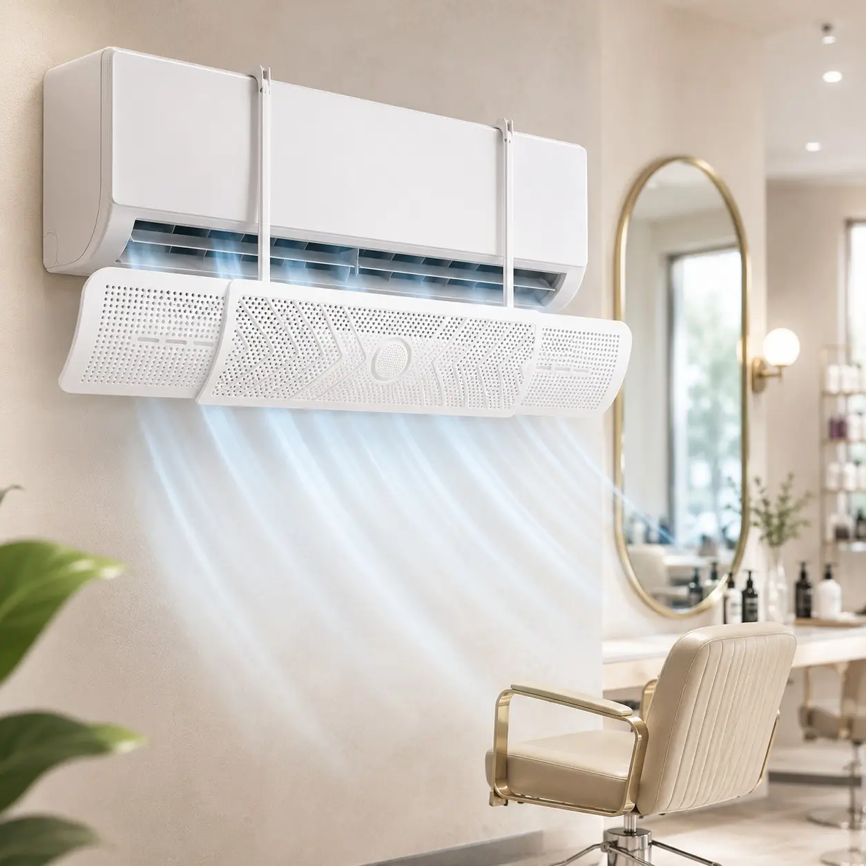 No-Drill Wall-Mounted Air Conditioner Wind Deflector, Adjustable Directional Air Guide, Durable Home Use, Suitable for Bedroom, Living Room, Office