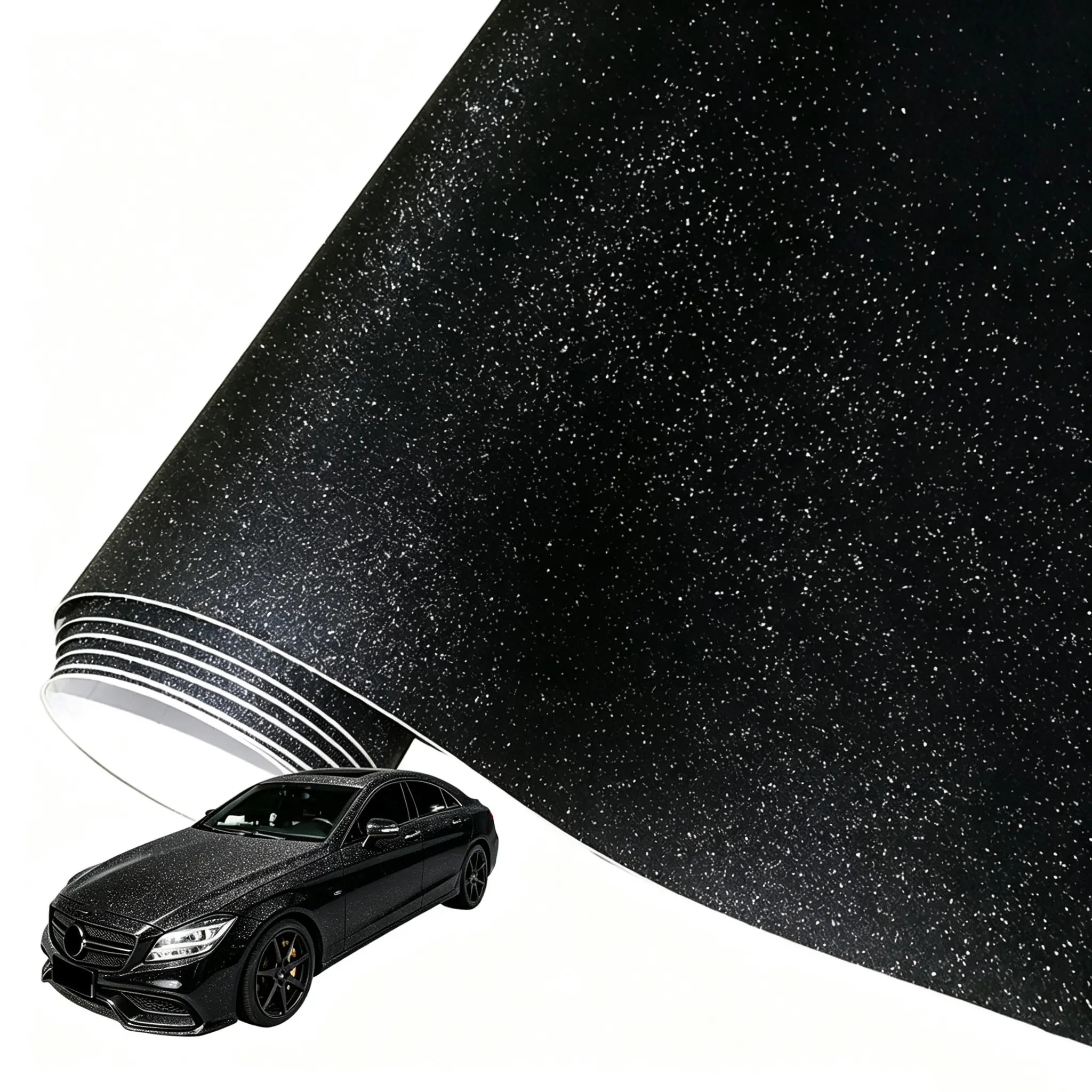 Matte Frosted Sanding Glitter Black Vinyl Wrap Film With Air Release Self Adhesive DIY Car Motorcycle Bicycle Internal External Car Wraps