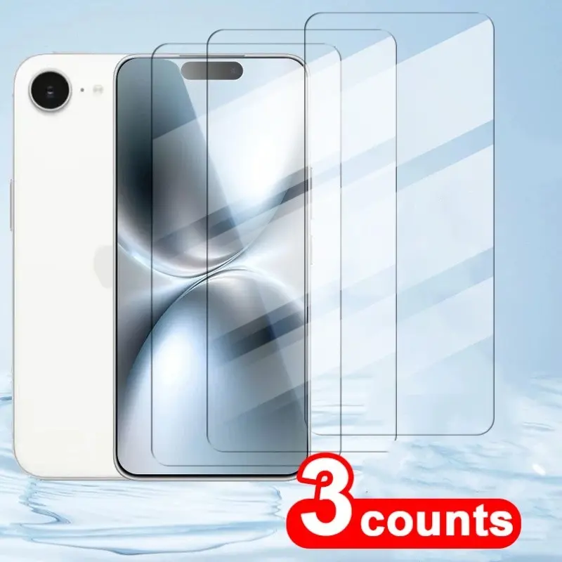 3Pcs (Clear High-Definition) Tempered Glass Screen Protectors for iPhone 17 Pro Max, glossy finish, 9H hardness, scratch-resistant, bubble-free installation, case-friendly design - compatible with iPhone 17 / 17 Pro, high-definition transparent protective