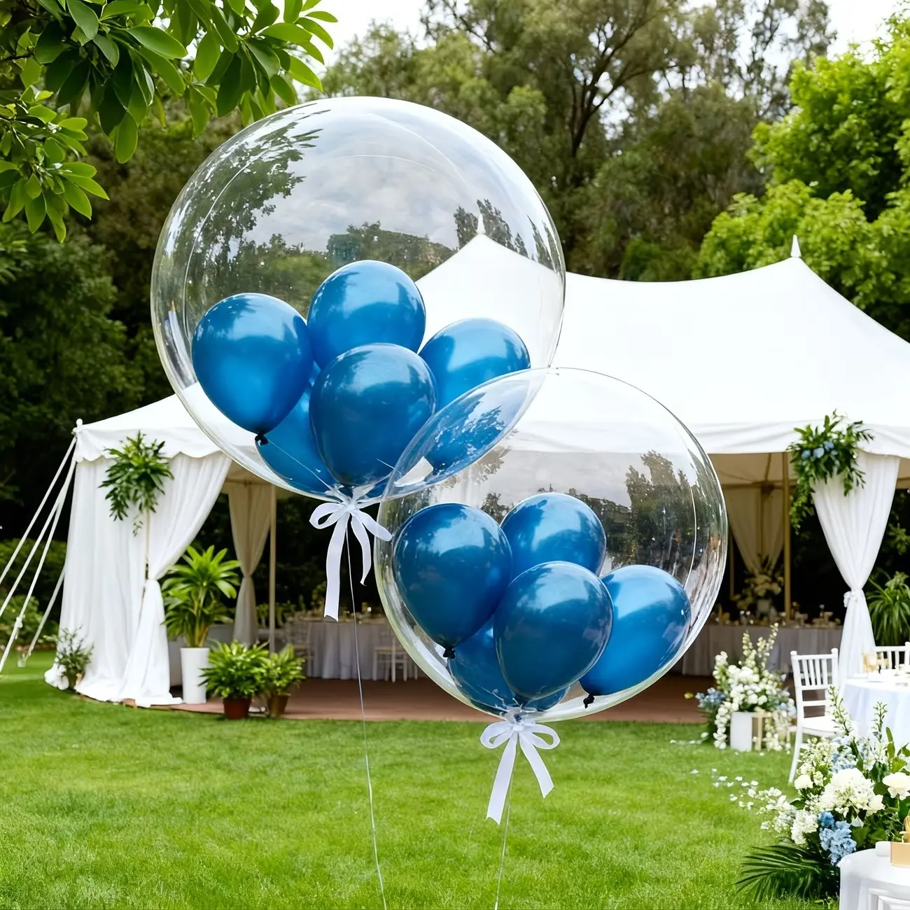 12Pcs 20 Inch Wide Neck Bobo Balloons, 2.36in Diameter Clear Bubble Balloons with Gift Box Packaging, Decor for Birthday Wedding Party