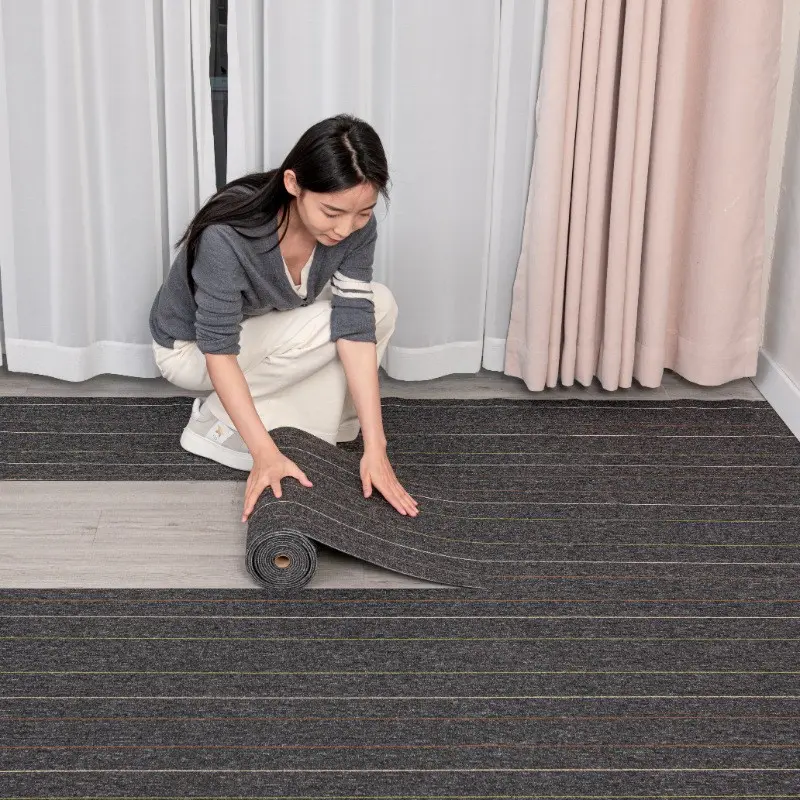 Large Roll DIY Self-Adhesive Non-Slip Mat, Cuttable Floor Pad for Office, Cement or Flat Surfaces, Entrance Door Self-Stick Rug, Entryway Mat