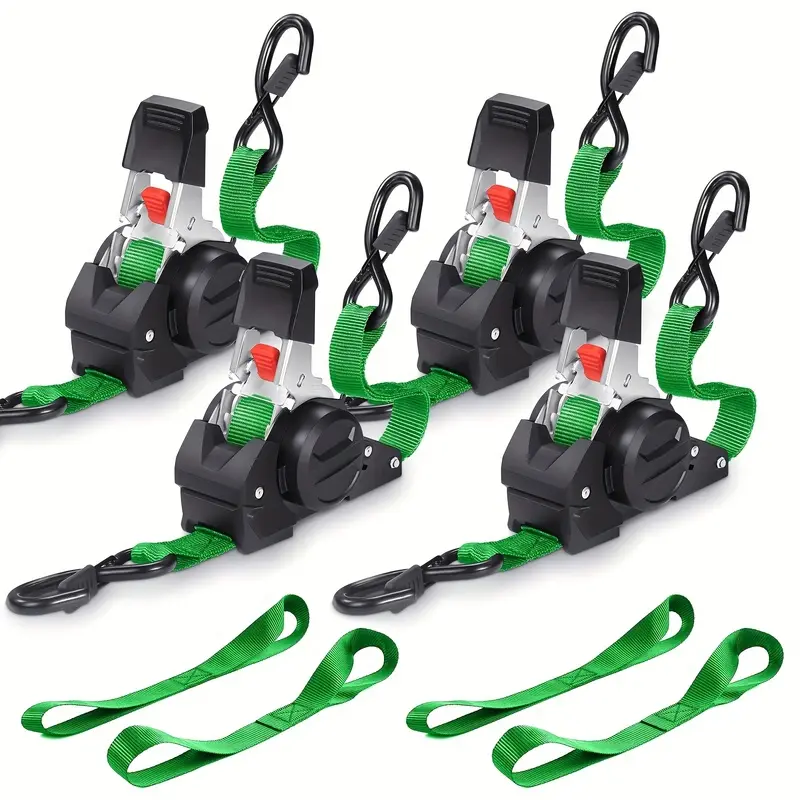 4-Pack/2-Pack Retractable Ratchet Rope, 10 Feet Heavy-Duty Car Self-Retracting Rope - Cargo Rope, Suitable for Trucks, Vans, Trailers, Motorcycles, Moving, Electrical Appliances