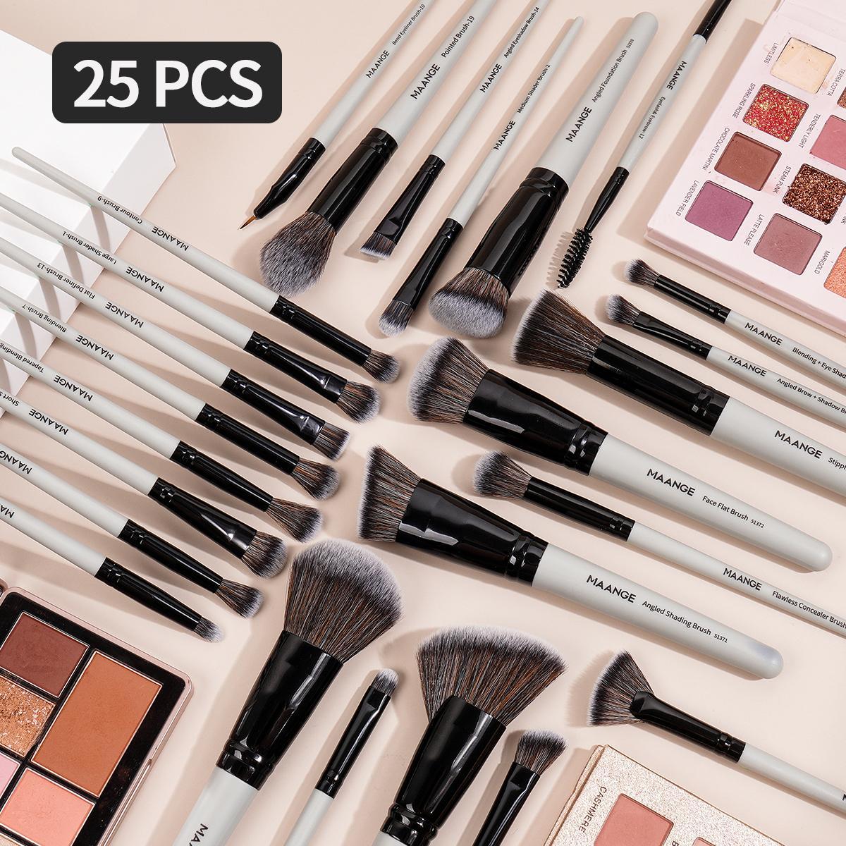 MAANGE Soft Bristle Makeup Brushes Sets, Multifunctional makeup brushes, Cosmetic Brushes, with Comfortable Grip, 25pcs/set Makeup Tools for Foundation, Powder, Concealers, Eyeshadow, Blush, Valentine's Day Gift