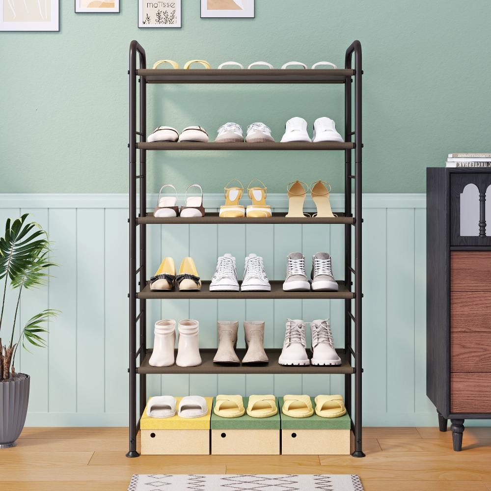 SUOERNUO Adjustable Shoe Rack - 2-5 Tier Steel Organizer! Holds 8-20 pairs of shoes, boots, or sneakers. Non-slip, tool-free assembly, space-saving for small spaces. Durable & easy to clean—perfect for homes, dorms, or offices