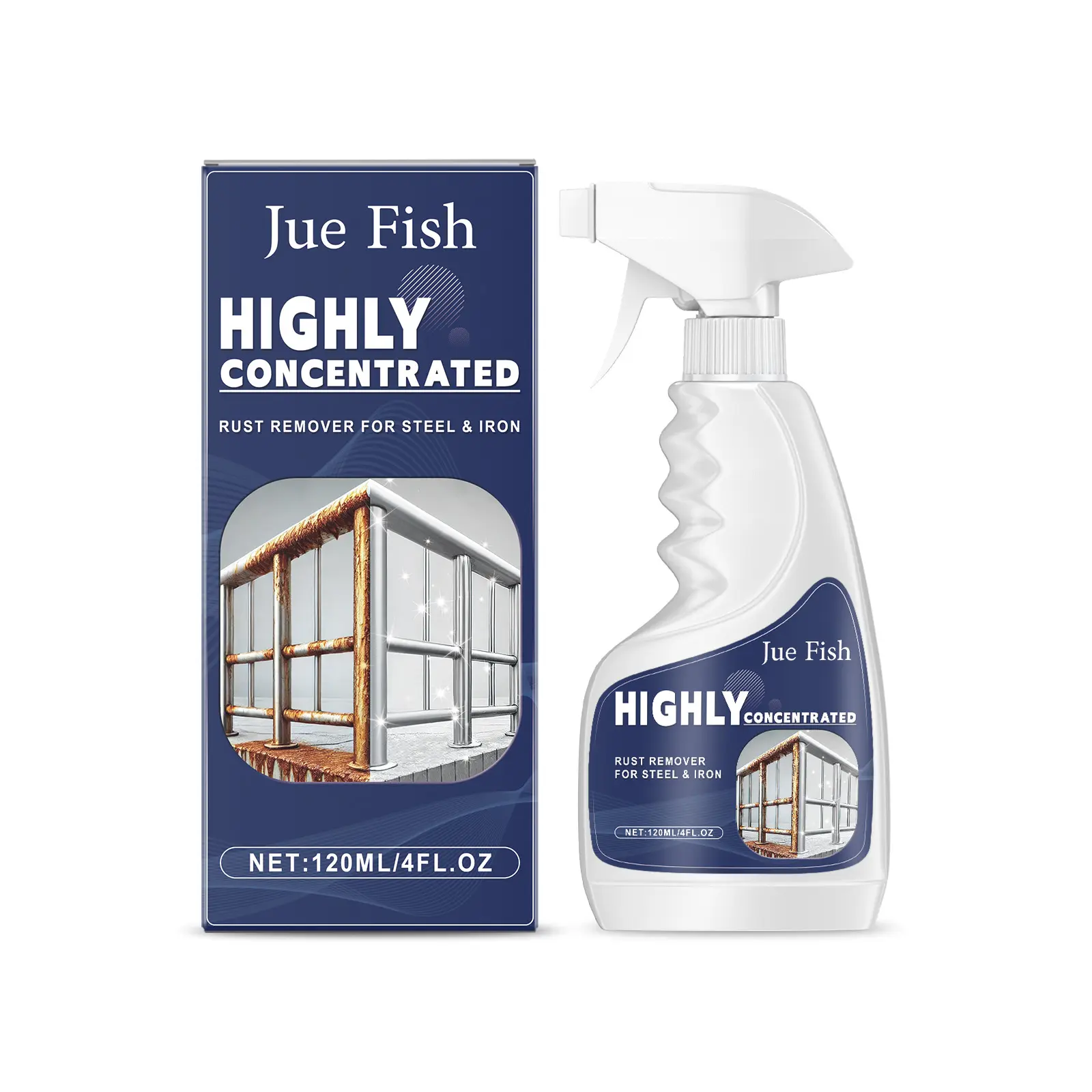 Jue-Fish Stainless Steel Rust Remover - 120ml Unscented Citric Acid Liquid, 3-Year Shelf Life Indoor Household Cleaner for Dishwashers, Kitchen Utensils (Single Unit), Citric Acid Mix