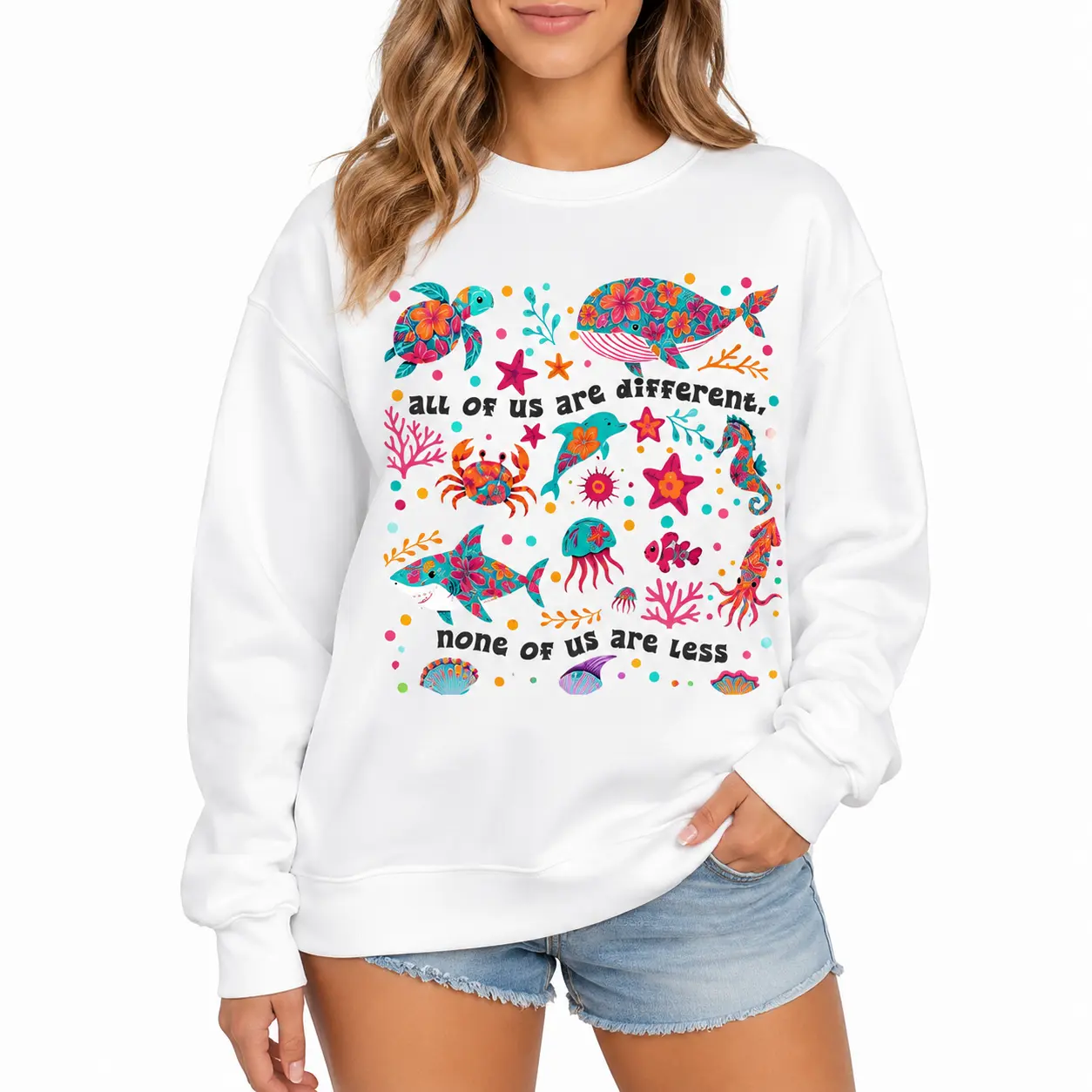 [Sale up to 70%] Autism Inclusion Sweatshirt, Neurodivergent All of Us Are Different Crewneck, Summer Special Education Teacher Tee, Gift for Teachers Teacher Sweatshirt, Teacher Gift, Teach