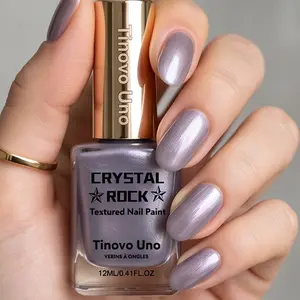 Tinovo Uno 12ml Lavender Gray Nail Polish: Quick-drying, long-lasting, and chip-resistant, with a metallic glitter finish. Once applied, it reveals a delicate brushed-metal sheen, exuding a cool, sophisticated vibe.