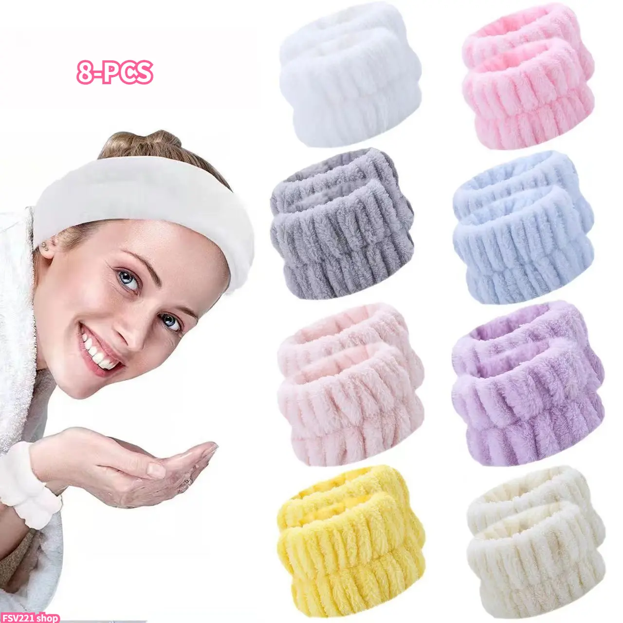 8/3-Pack Microfiber Wrist Wash Gloves for Washing Your Face – Absorbent spa wash gloves, soft terry cloth wristbands to keep water off your hands and arms