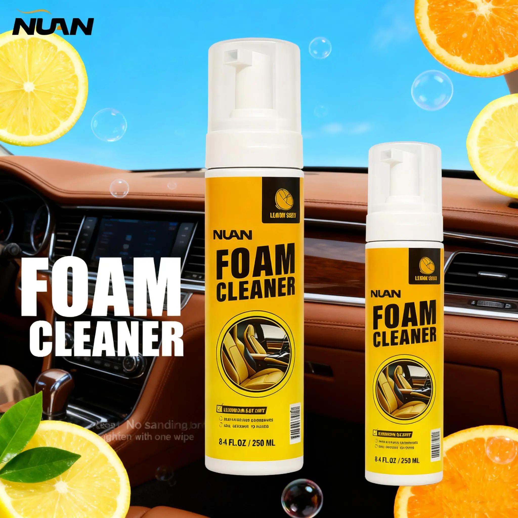 NUAN multi-purpose cleaning spray foam cleaner all purpose NUAN  Interior Cleaner – Foam Cleaner for Leather, Headliner & Plastic Care lp07