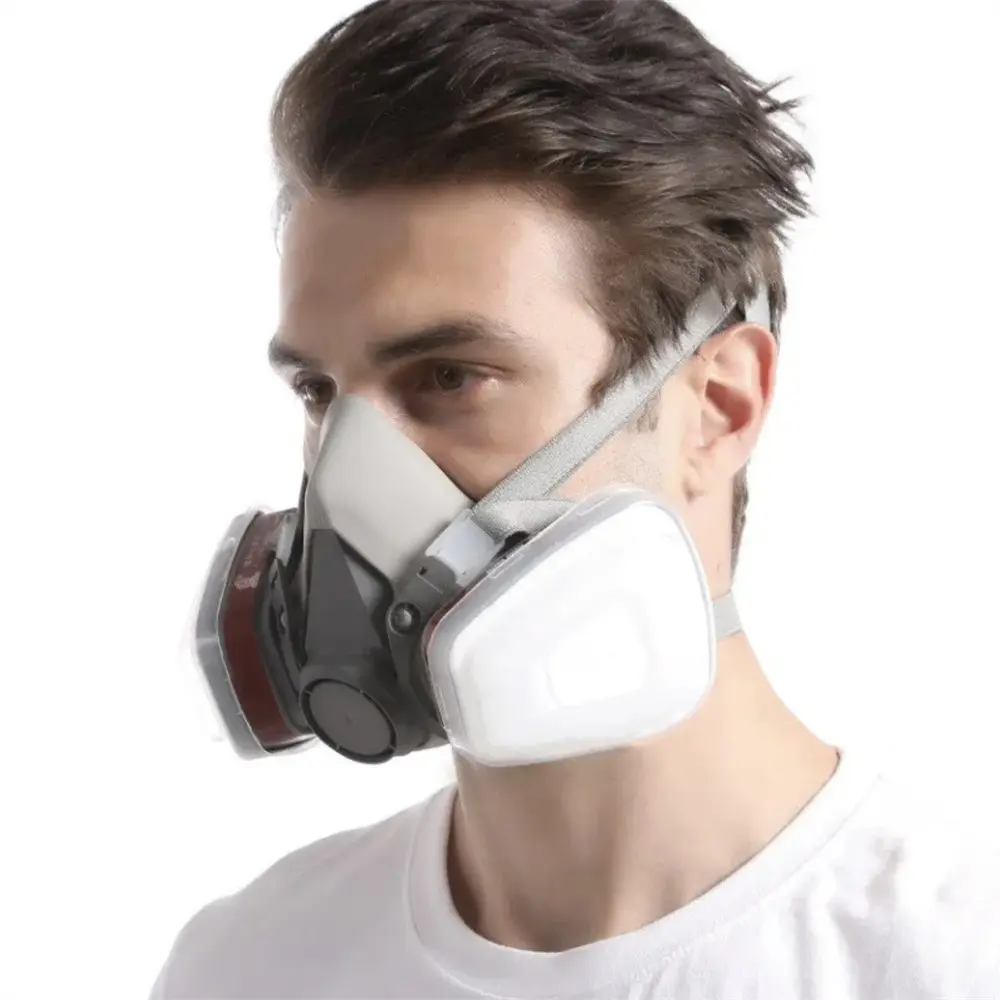 Reusable Half Face Cover Set, Paint Mask Respirator | Reusable Full Face Respirator Mask with Filters, Anti-Dust Gas Mask for Painting, Woodworking, Construction, Spraying, Chemicals, Dustproof Gasproof Mask