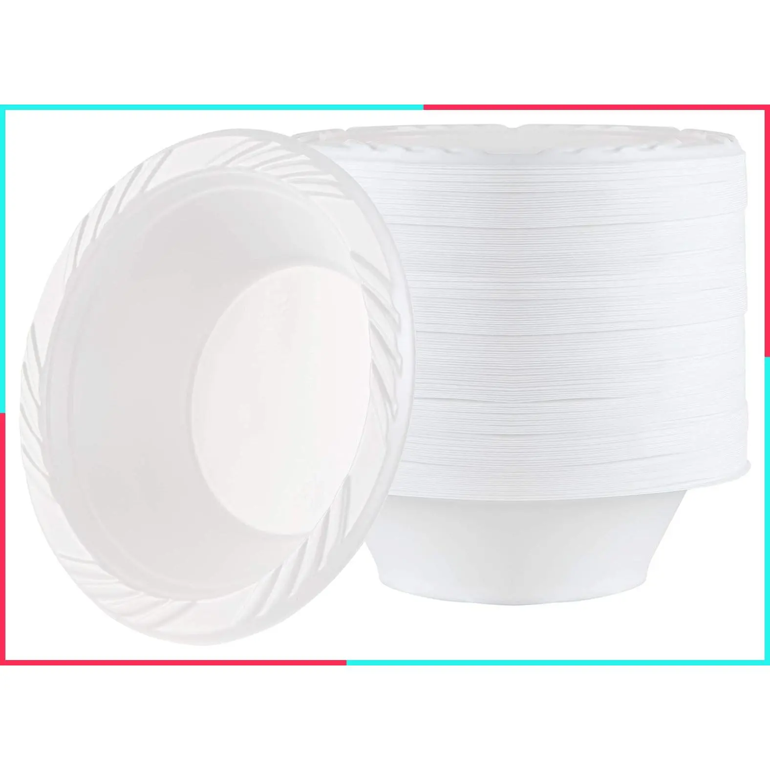 100 Count Disposable White Plastic Soup Bowls - 12 oz