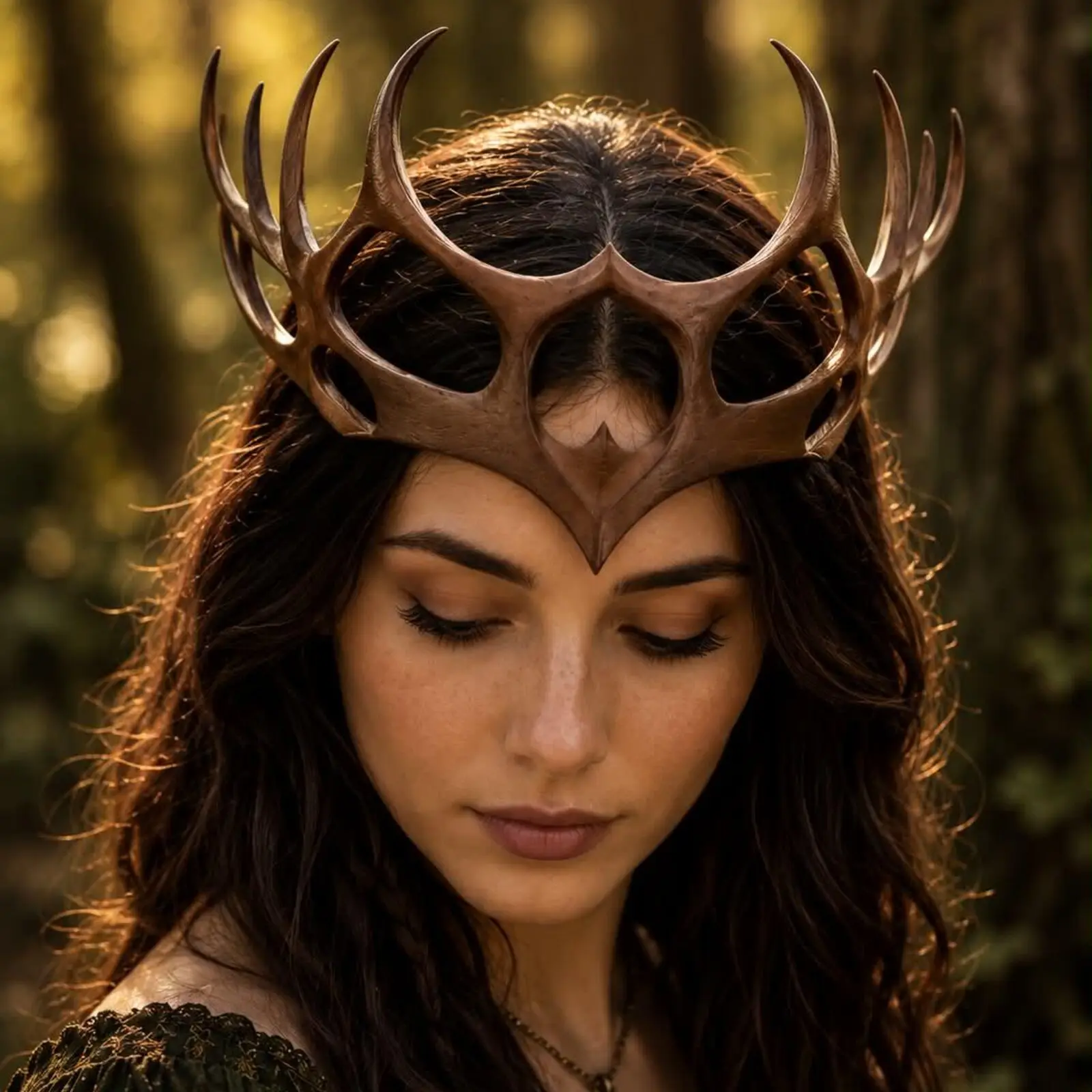 Woodland Antler Crown | Fantasy Headpiece | Fae Queen Crown | Cosplay & Renaissance Wear, Fairy Crown, Elf Crown, Forest Spirit Headpiece, Renaissance Festival Costume, Medieval Headpiece, Witch Costume Accessory, Fantasy Cosplay Prop