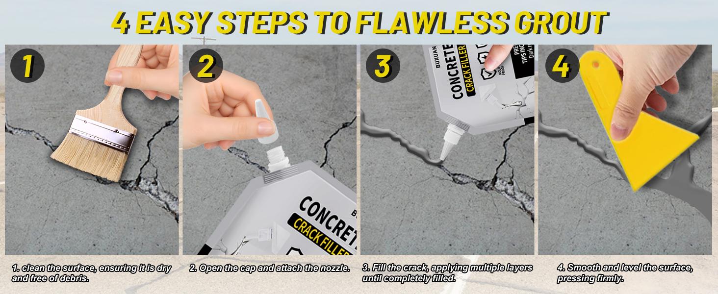 Concrete Crack Filler, Cement Crack Filler, Waterproof Repair Sealant, Quick-Drying Sealing, for Driveway, Walkway,, Joint (1)