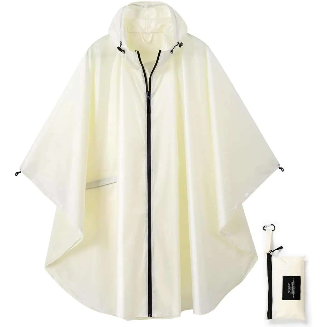 Rain Poncho Jacket Coat Hooded Zipper Style for Women/Men/Adult with Pocket