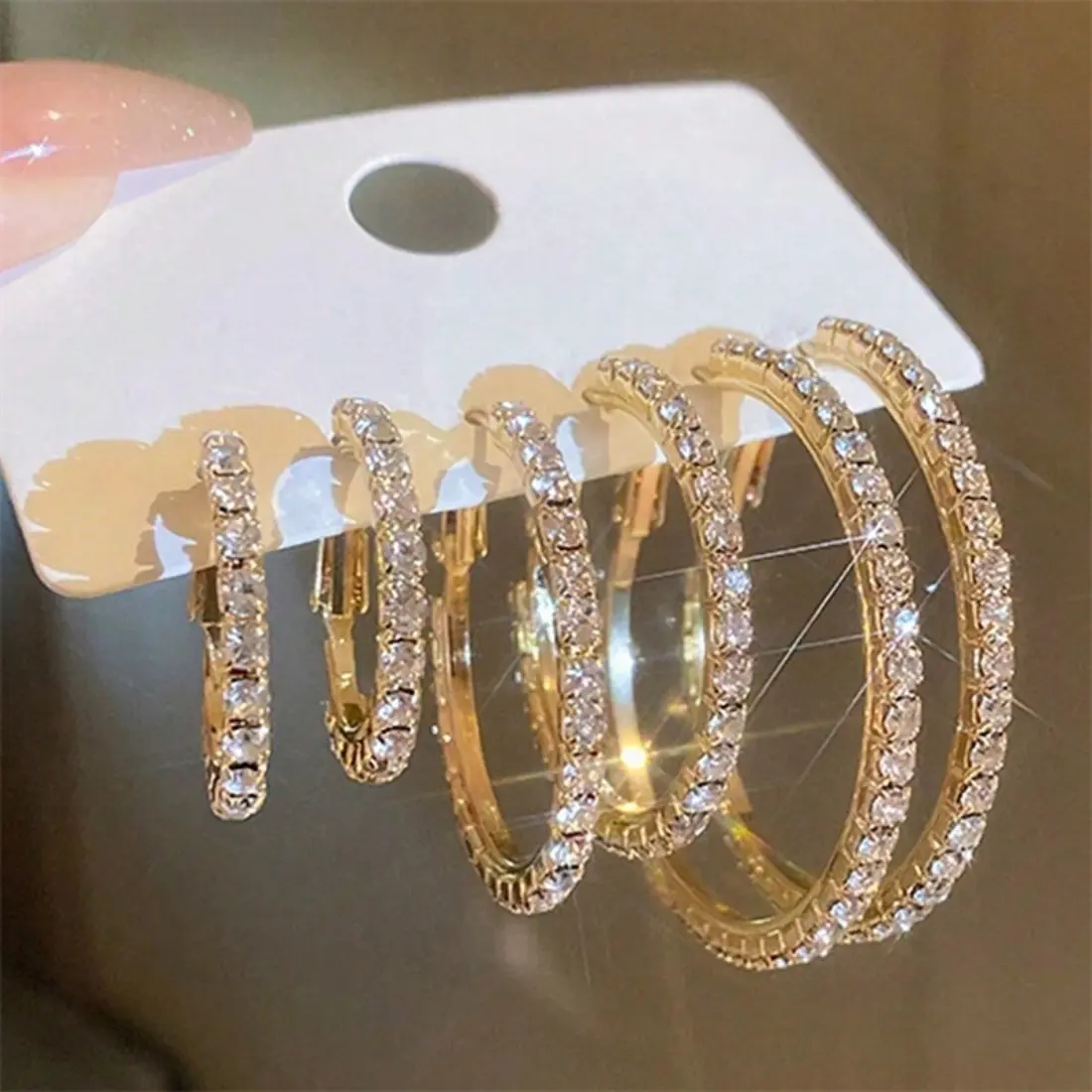 Y2K Retro  Earrings Set for Women, Luxury Sparkly Fashion Jewelry Trend, Bold Eye Catching Large Medium Small Stackable Jewelry Set, Versatile Glam Accessories for Party, Night Out & Event Wear