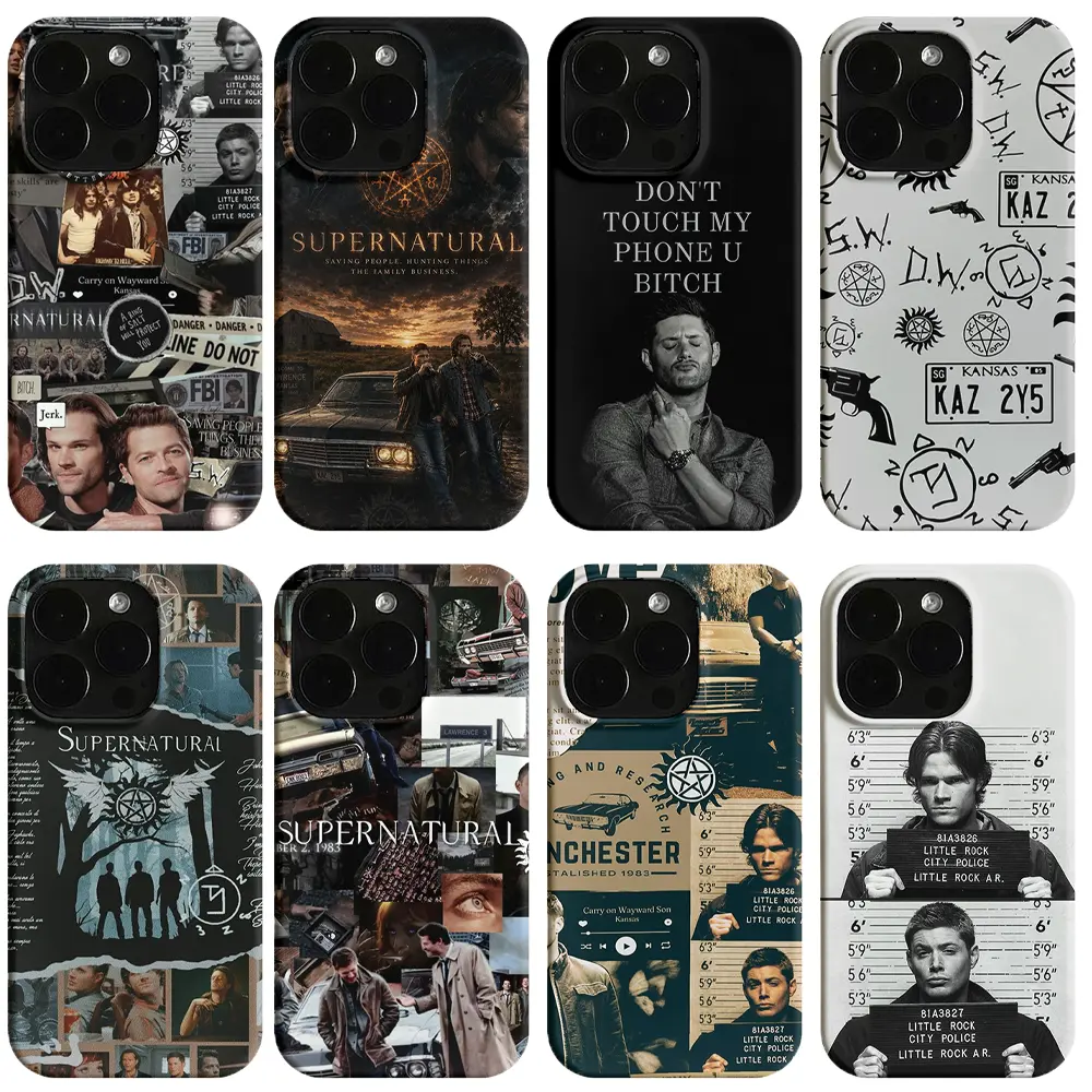 Supernatural Winchester Collage Smartphone Cover - Glossy, Durable, Shockproof Hard Film Case with Camera Protection for Multi-Model iPhone & Samsung Devices, Drama Fans Gift, Protective