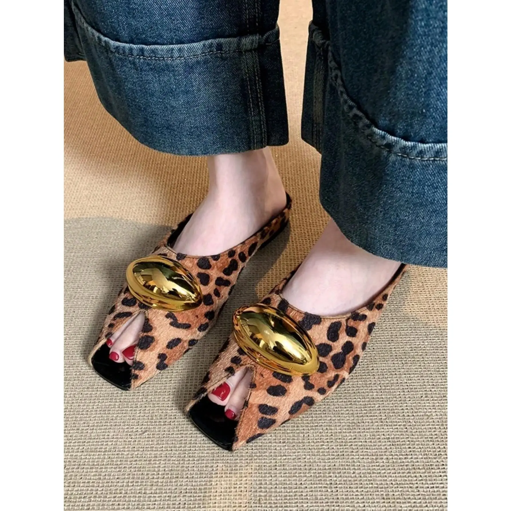 2026 Summer New Pointed Toe Bowknot Suede High Heel Mule Sandals, Black, Fashionable & Versatile