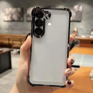 Electroplating luxury transparent four corner anti drop and shockproof phone case for Samsung Galaxy S26 S25,S24, S22, S23 Ultra Plus, S24FE,S23FE,S25FE