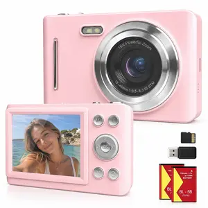Digital Camera for Photography, 2.4 Inch Screen, Portable, Micro SD Card, Removable Batteries, Auto Focus, Hybrid Image Stabilization