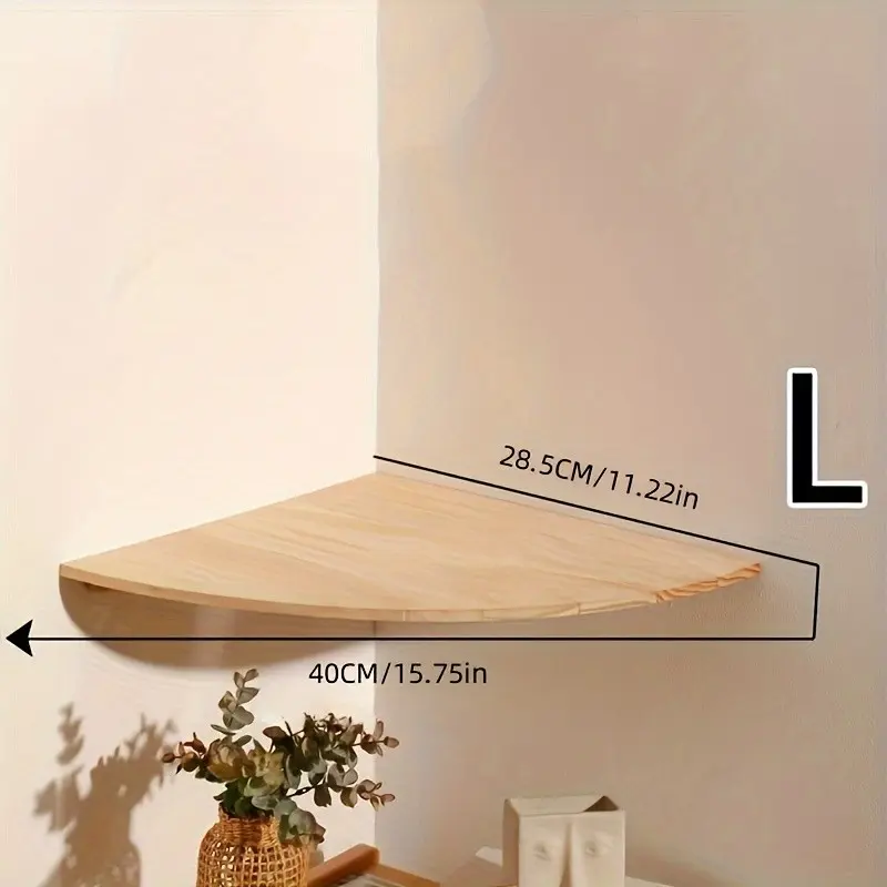 1pc/3pcs Bohemian Style Wooden Corner Wall Shelf, Rustic Floating Shelves for Living Room Bedroom Bathroom Kitchen, Wall-Mounted Storage Display Units, Live Edge Design, Space Saving Design, Versatile for Multiple Room Types