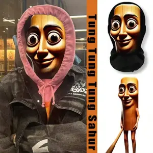 1Pc NEW 3D Printed Full Face Mask TungTungTung Sahur Mesh Mask For Men Party Supplies Funny Cosplay Props Novel