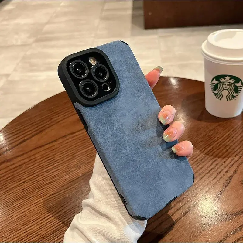 Darlingcase Suede Texture TPU-PC Shell Phone Case for iPhone Series, Slim Fit, Shockproof Protective Cover with Raised Lens Guard, Soft Touch Anti-Slip Grip, Premium Minimalist Design (Compatible with iPhone 17,16,15,14,13,12,11,Plus,Pro Max)
