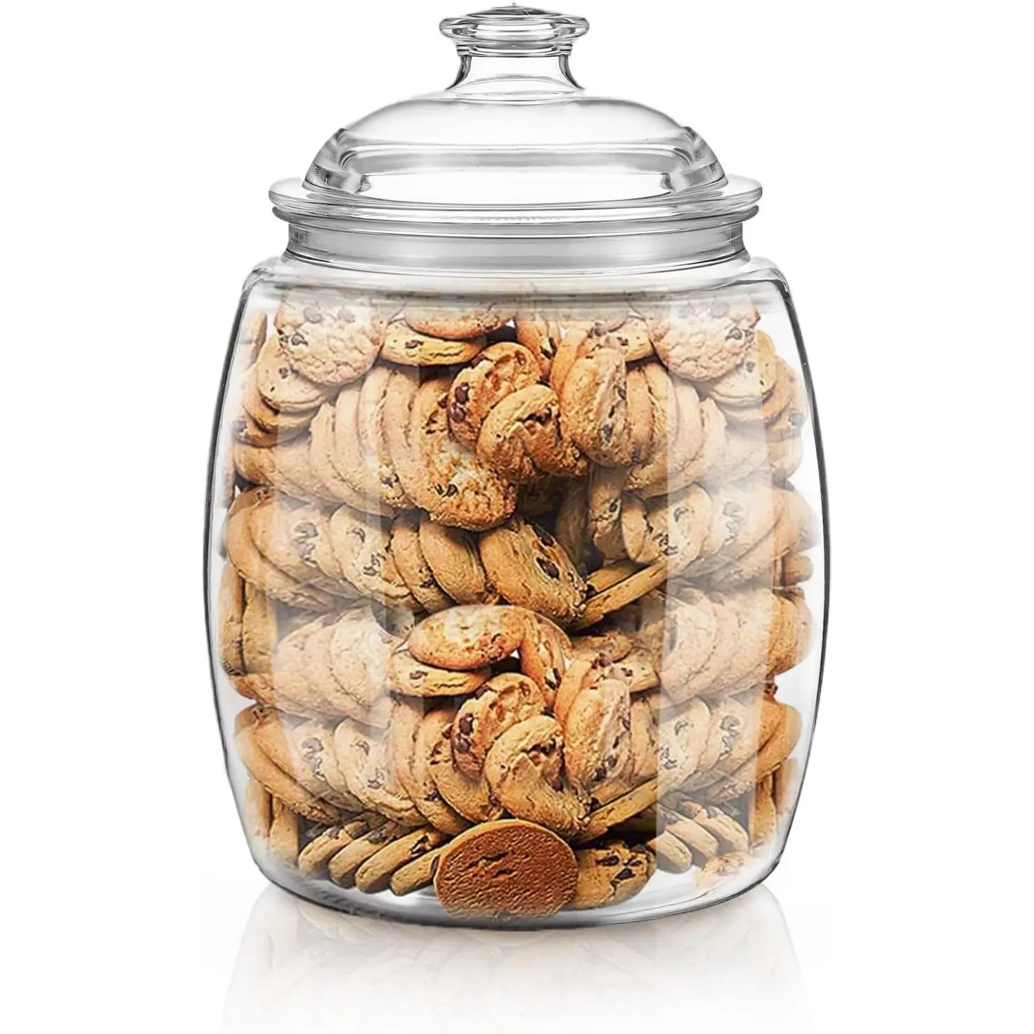 Large Airtight Clear Cookie Jar with Lid, Decorative 110 oz Acrylic Candy Jar with Silicone Seal for Kitchen Counter, 6.49'' x 9.44''