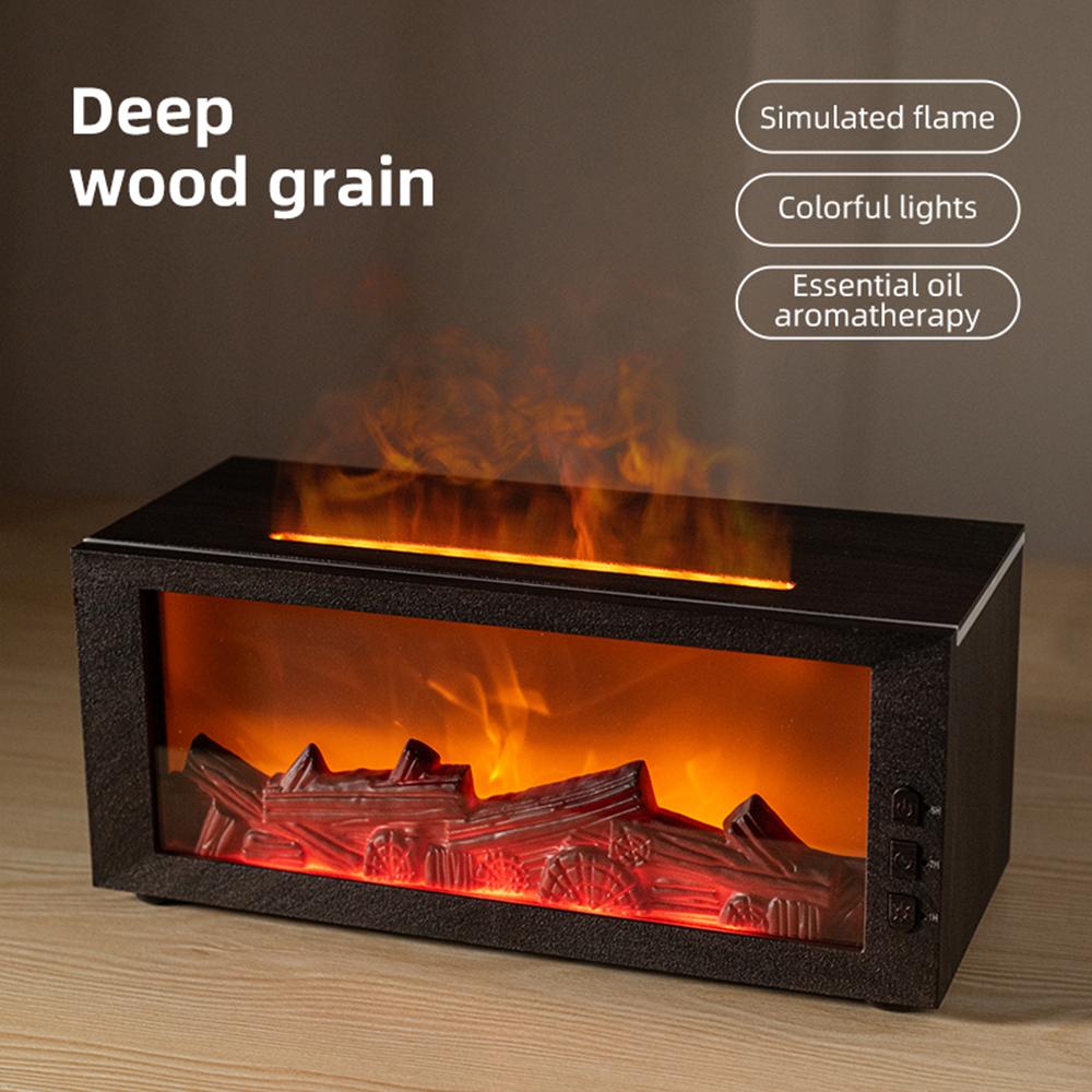 300ml Colorful Fireplace Flame Humidifier Aromatherapy Diffuser with Remote and Timer for Home and Office fire diffuser aroma diffuser humidifier humidifier purifier bourbon  humidifier whisker  humidifier