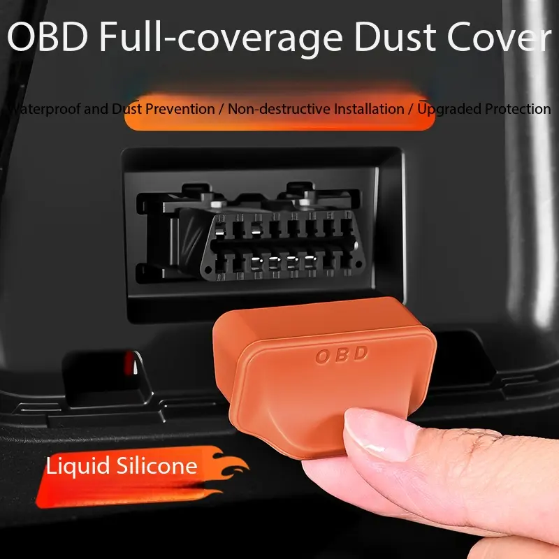 New Upgrade Sector Design Silicone Obd Protection Cover, Waterproof Dustproof Car Interior Accessory, Anti-Loss Automotive Part