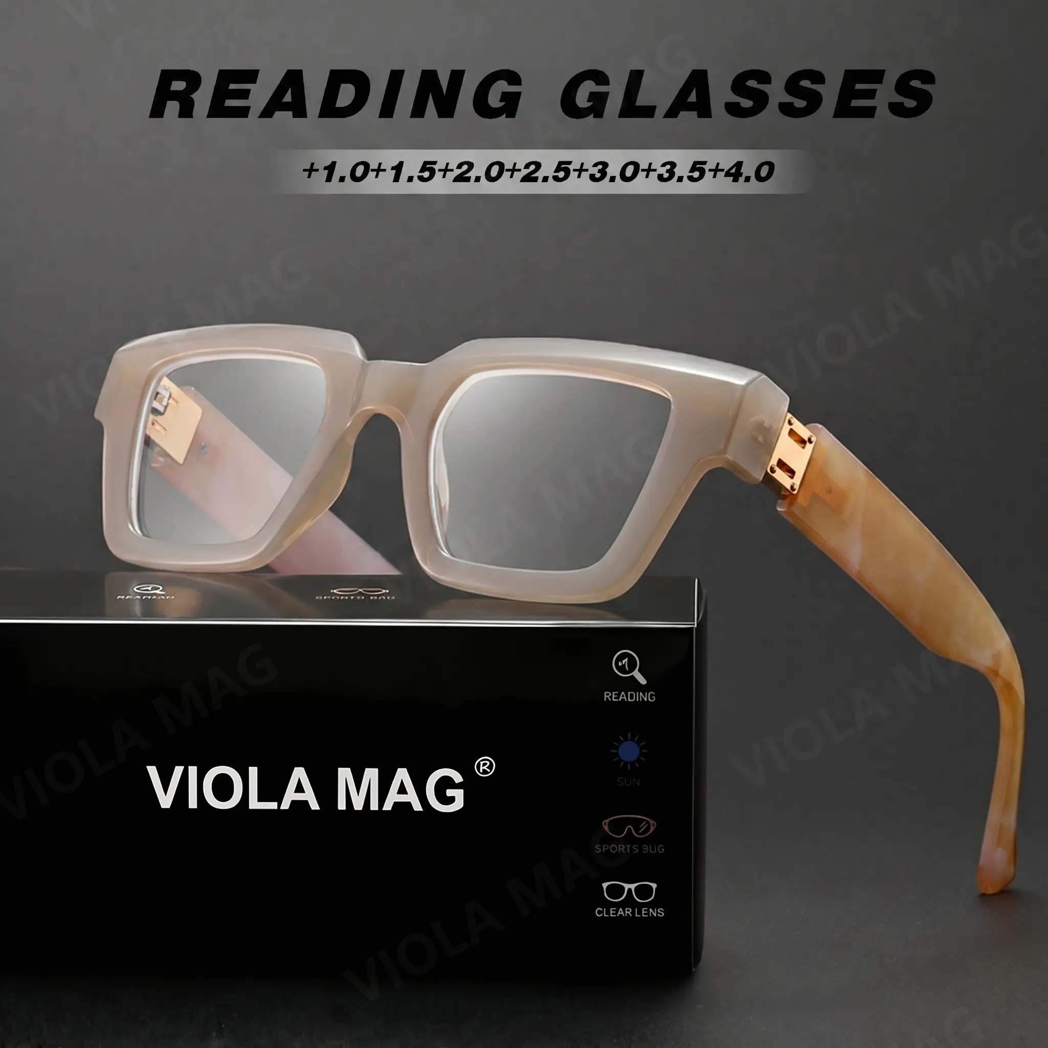 Women's rectangular reading glasses - Retro blue light blocking reader to prevent eye fatigue - 100 to 400 degrees - Reading Eyeglasses - Reading Eyewear