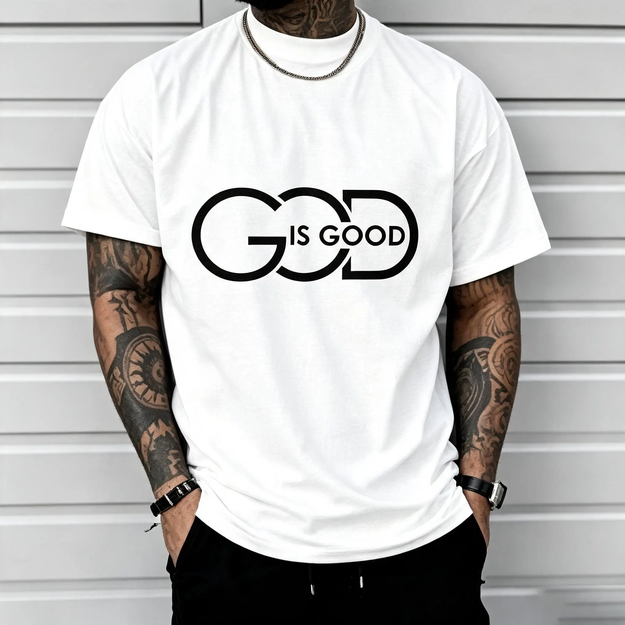 "God is Good" Faith-Based Graphic T-Shirt | Christian Streetwear Short Sleeve Tee for Men & Women, Shortsleeve, Casual