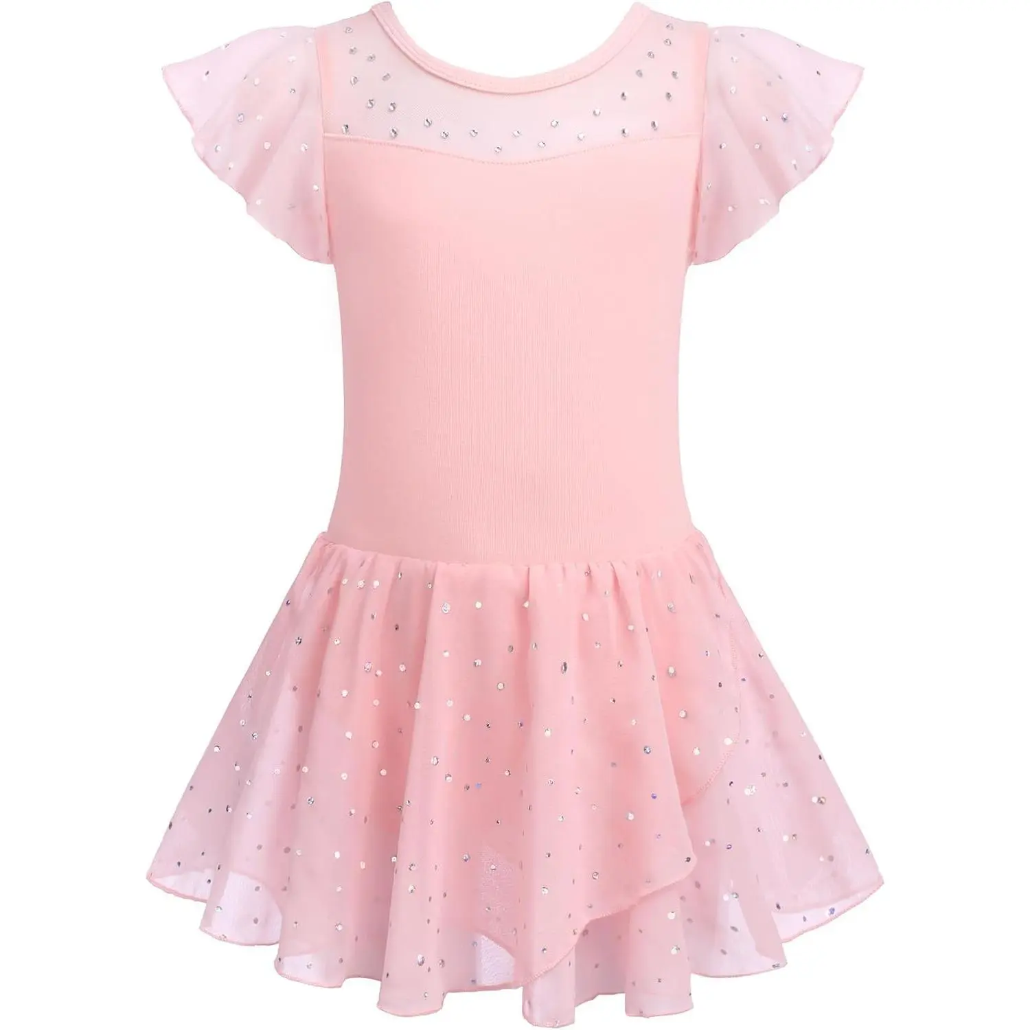 Girls Ballet Leotards Ruffle Sleeve Sparkle Dance Leotard Toddler Ballerina Dress Outfits