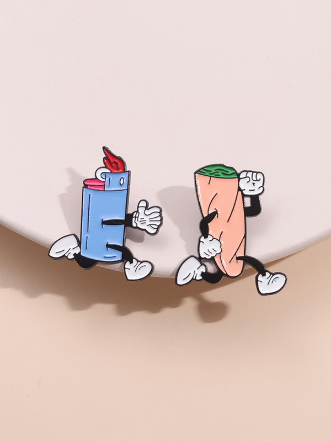 Cartoon Design Brooch, Cute Alloy Badge for Clothes & Hat & Backpack Decor, Fashion Accessories for Men & Women