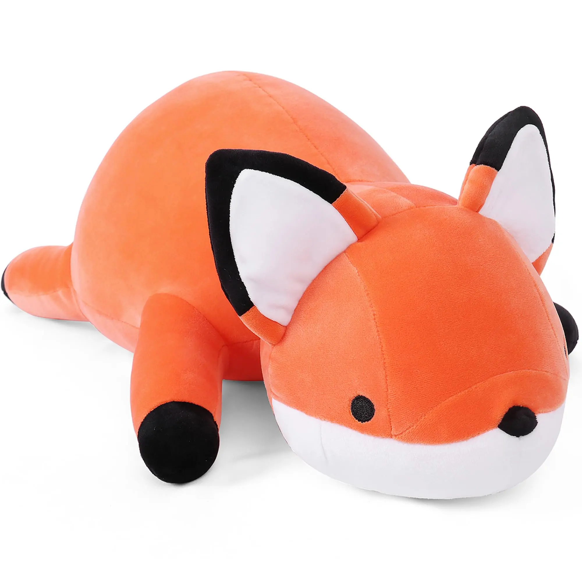 WeBingo Unisex Animal Shape Weighted Stuffed Fox, 24-in 4.2 Lb Soft Plush Toy Pillow, Giant Cute Gift for Kids & Adults