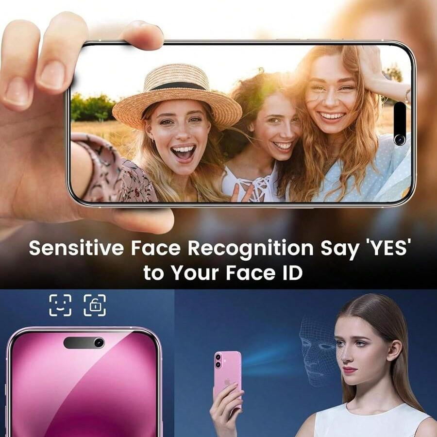 Privacy Protection Screen Protector Set for iPhone Series, 0.33mm Thickness Anti-Spy Full-Coverage Film, 3-Piece Pack for Enhanced Security for iPhone 17 16 15 14 13 12 11 Pro Max Plus Air