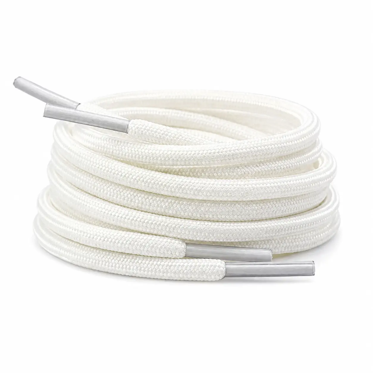 Premium Round Cotton-Polyester Blend Shoelaces - Durable, Non-Slip, Fade-Resistant Round Laces for Martin Boots, Sneakers, Casual Wear - Classic Black and White Set, 120cm Length, Smooth Finish