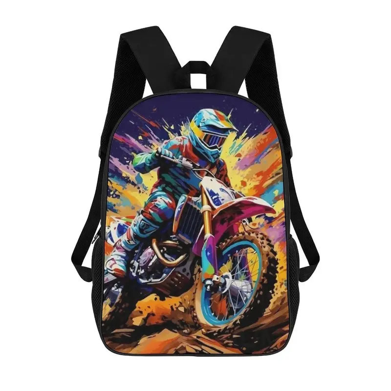 Lightweight Daypack Large Capacity Dirt Bike Motorcycle Race Backpack Travel Work Back Pack 17 Inch Bookbag Laptop Bag