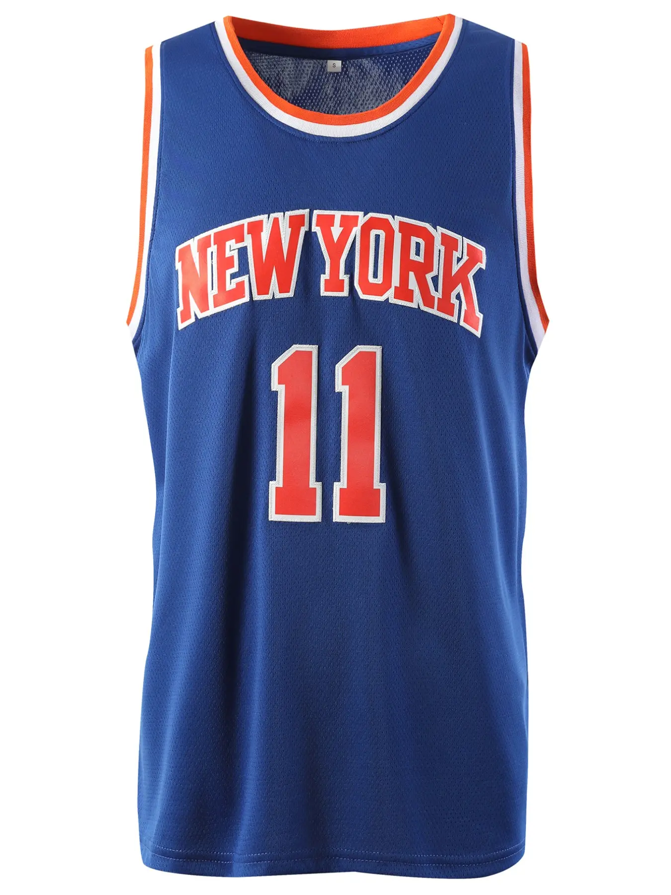 Men's 11 Basketball Jersey, Blue Embroidered Sports Wear, Casual Short Sleeve Tank Top, Fitted Long Style, H-Type Silhouette, Athletic Active Tops, Basketball Clothing
